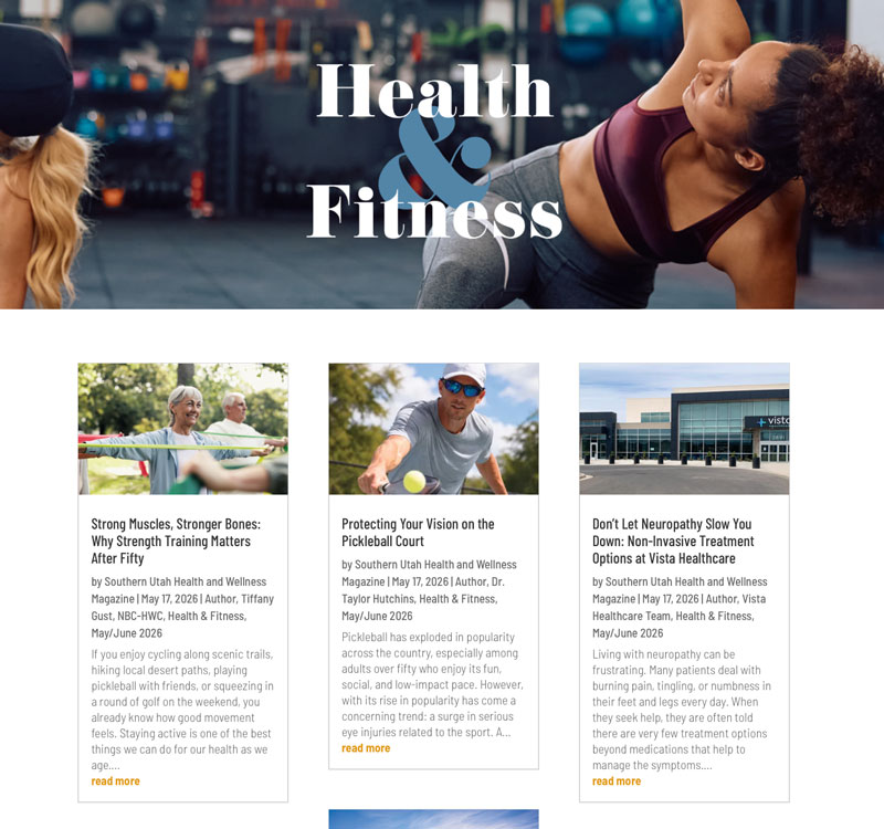 SUHW-Health-&-Fitness-page Southern Utah Health & Wellness Website Page